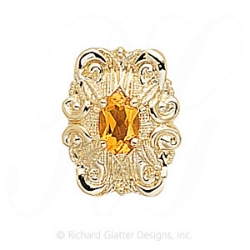 GS342 CIT - 14 Karat Gold Citrine Slide 
